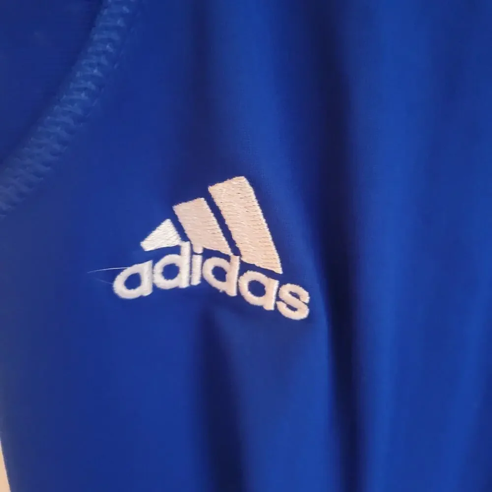 Adidas‎ Climaite Jogger Size Medium Blue with white leg stripe.